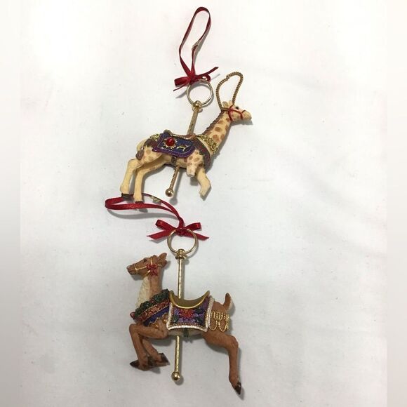 Carousel Animals Tree Ornaments Resin Collectibles One Black Boot Ornament - Picture 3 of 11